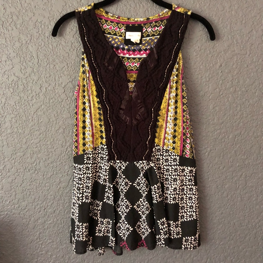 Anthropologie Meadow Rue Mirela Embroidered Top XS